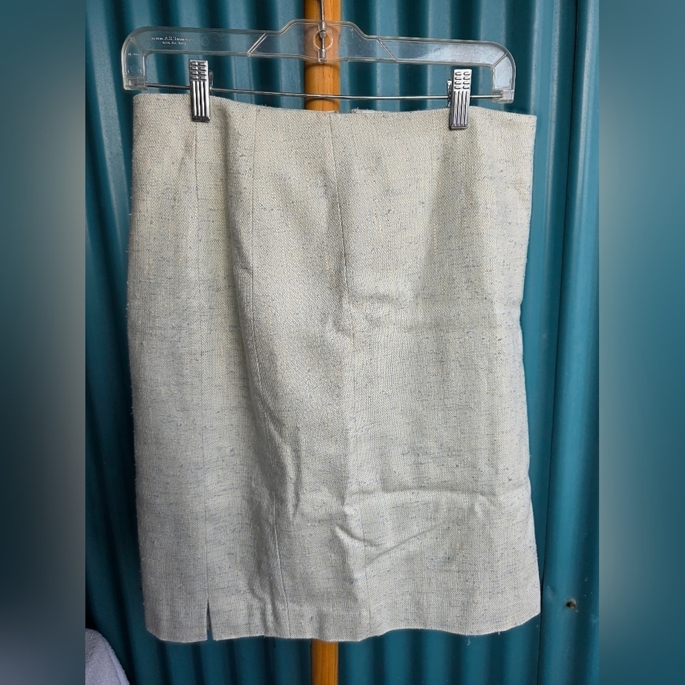 Teenflo Cream Pencil Skirt Knee-Length Workwear